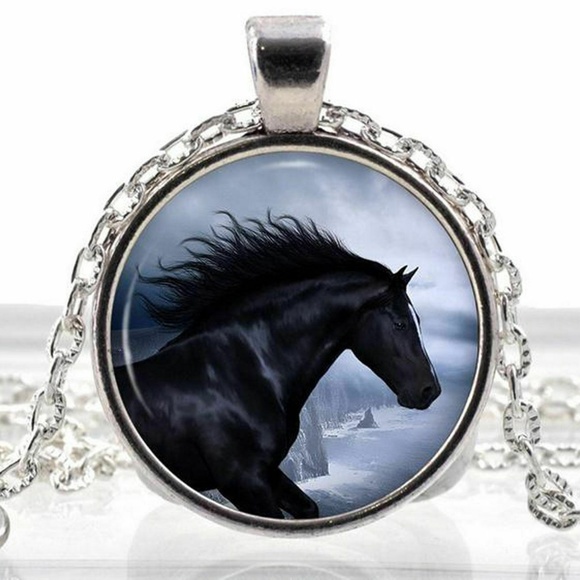 Jewelry - Necklace- NEW- Black Stallion Horse Equestrian